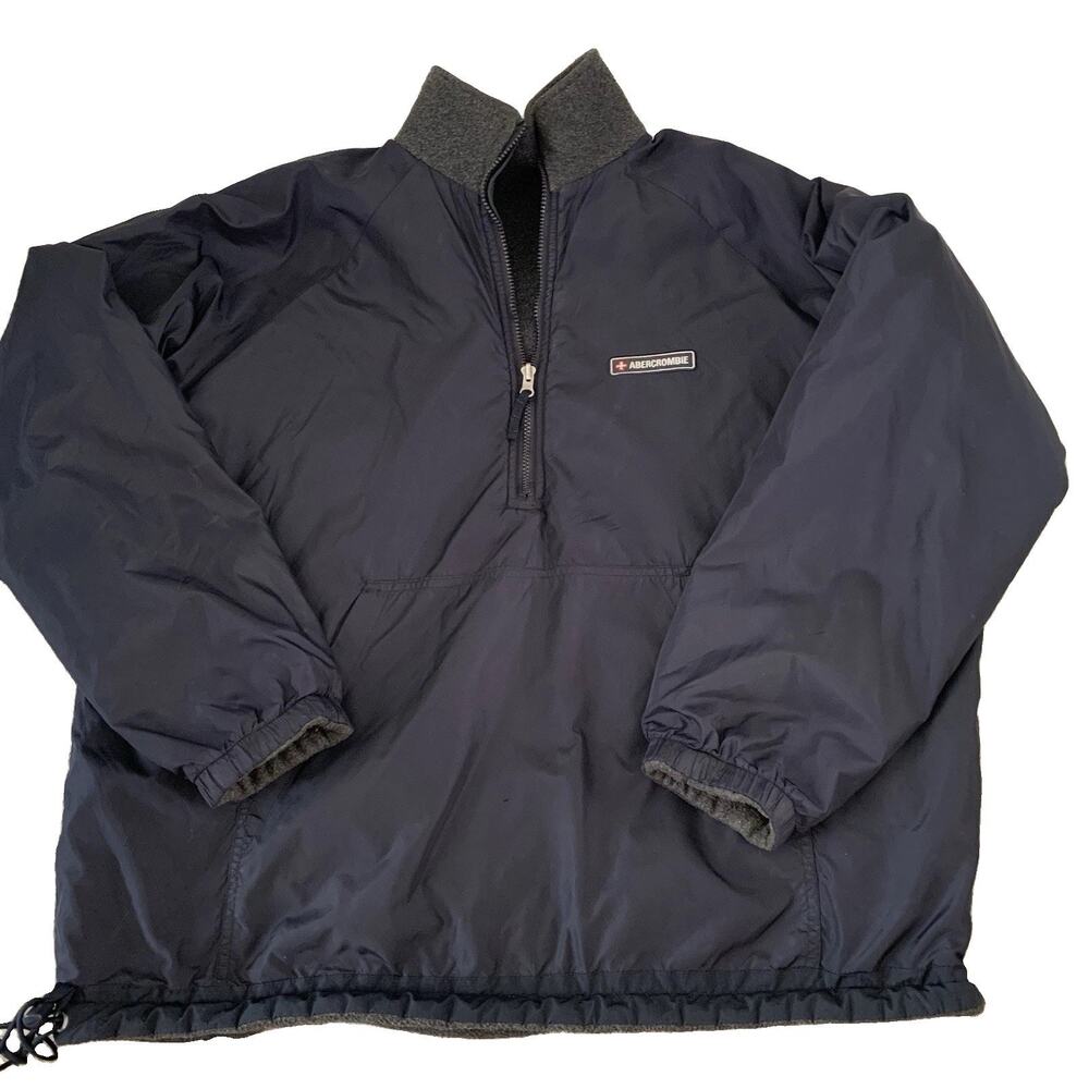Vintage Abercrombie & Fitch Pullover Jacket Mens Large Fleece Lined Reversible - Picture 4 of 11